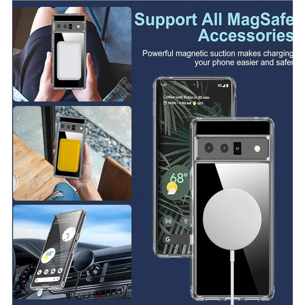 Magnetic Stand Case for Google Pixel 6 Pro - Clear